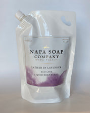 Napa Soap Company liquid soap refill pouch on a white background