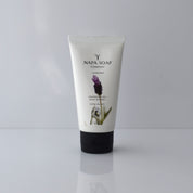 Travel size body butter tube with a white label, black cap, and lavender illustration, branded by NAPA SOAP COMPANY.