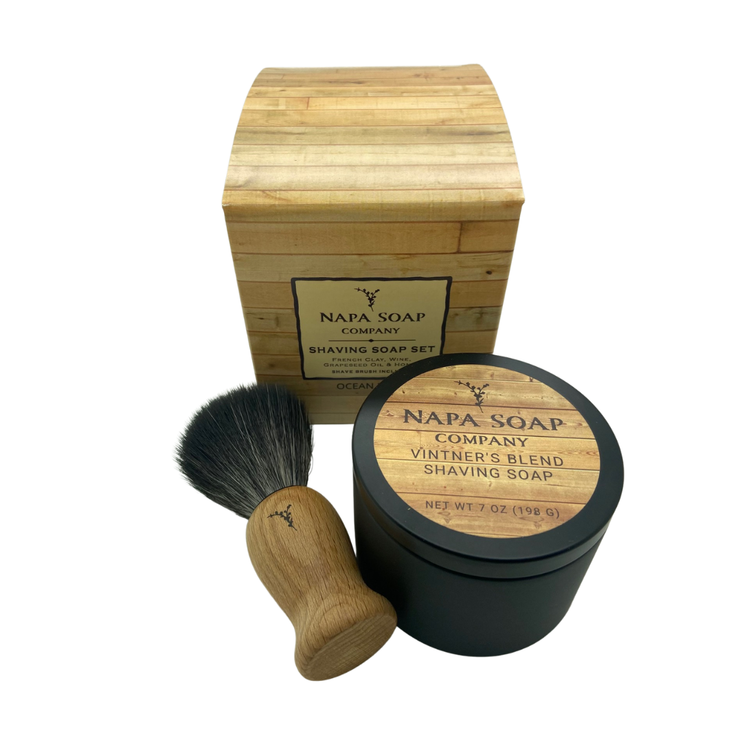 Shaving Soap Gift Set Black Tin