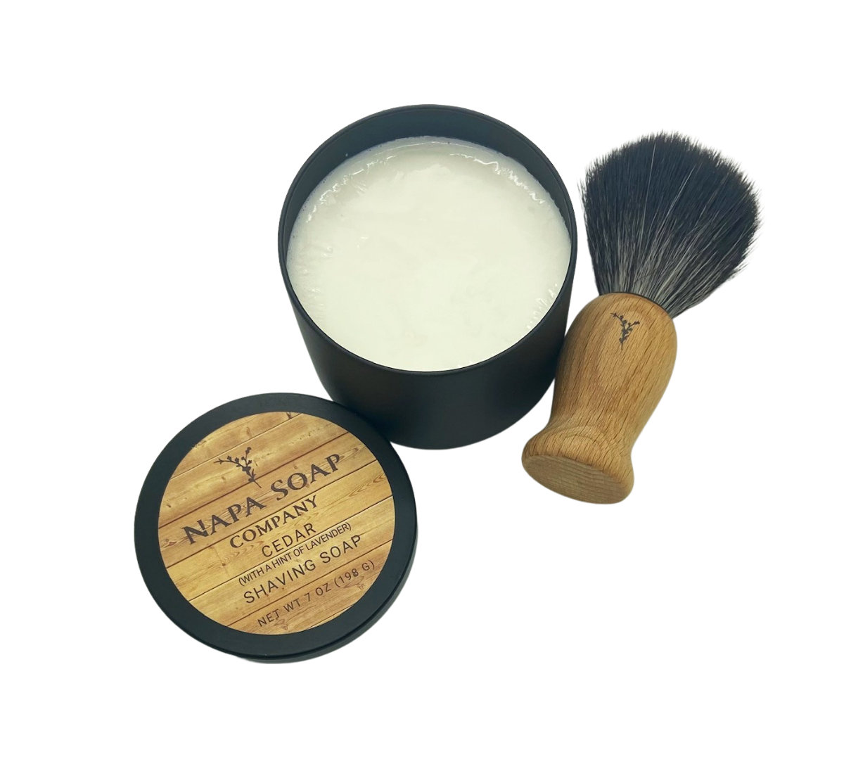 Shaving Soap Gift Set Black Tin