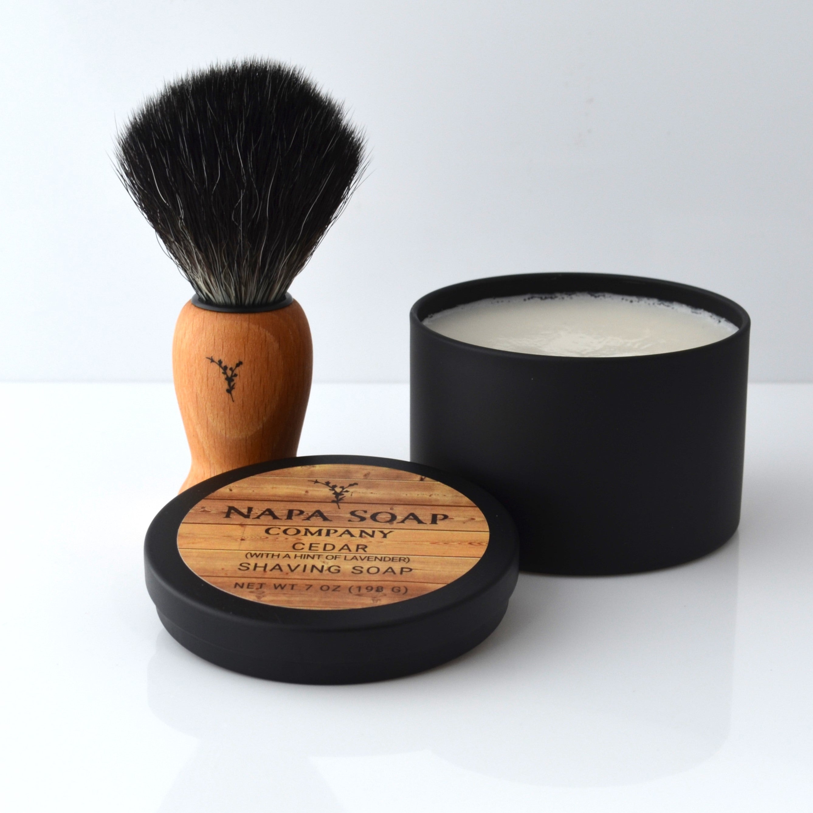 Shaving soap with brush