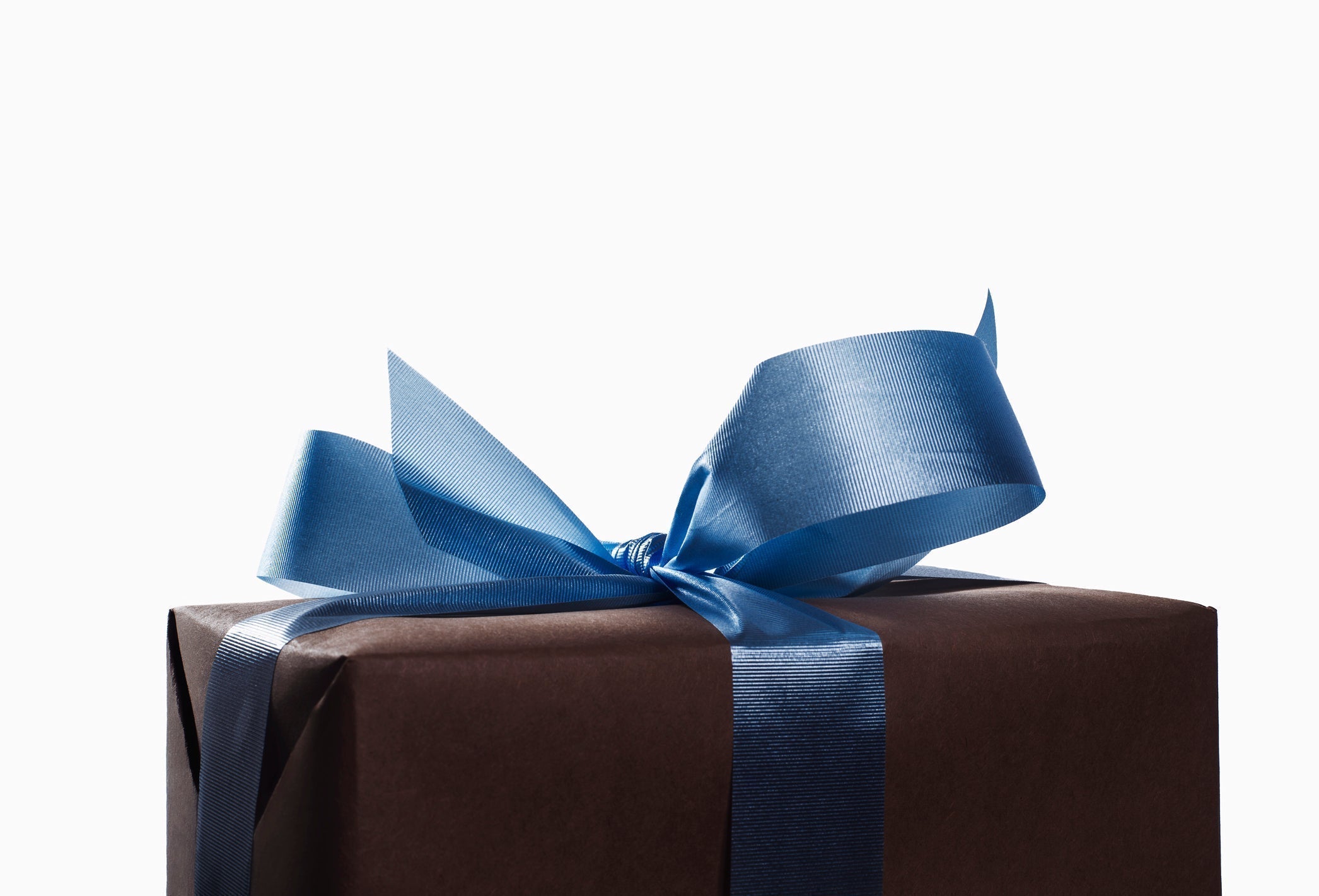Wrapped gift box with ribbon