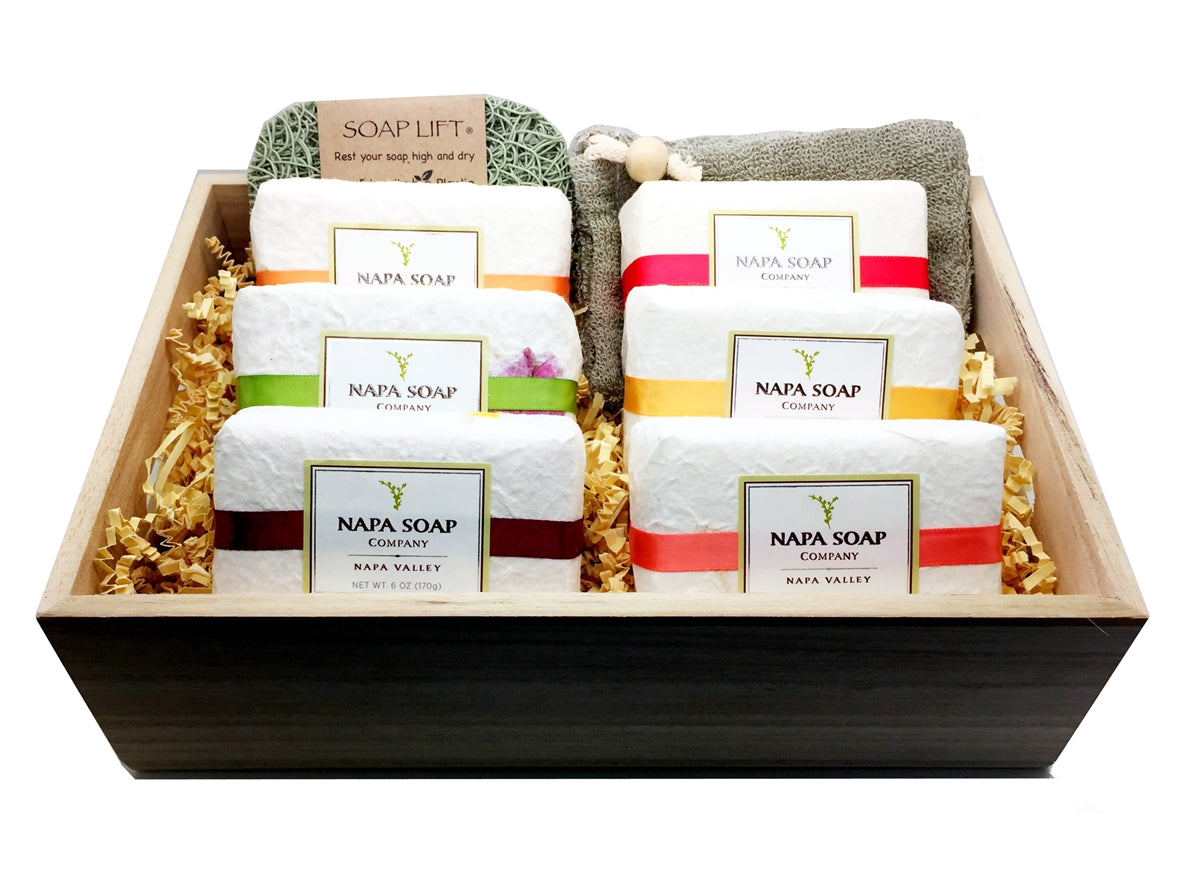 Half Dozen Soaps Gift Basket - Wine Varieties - Napa Soap Company