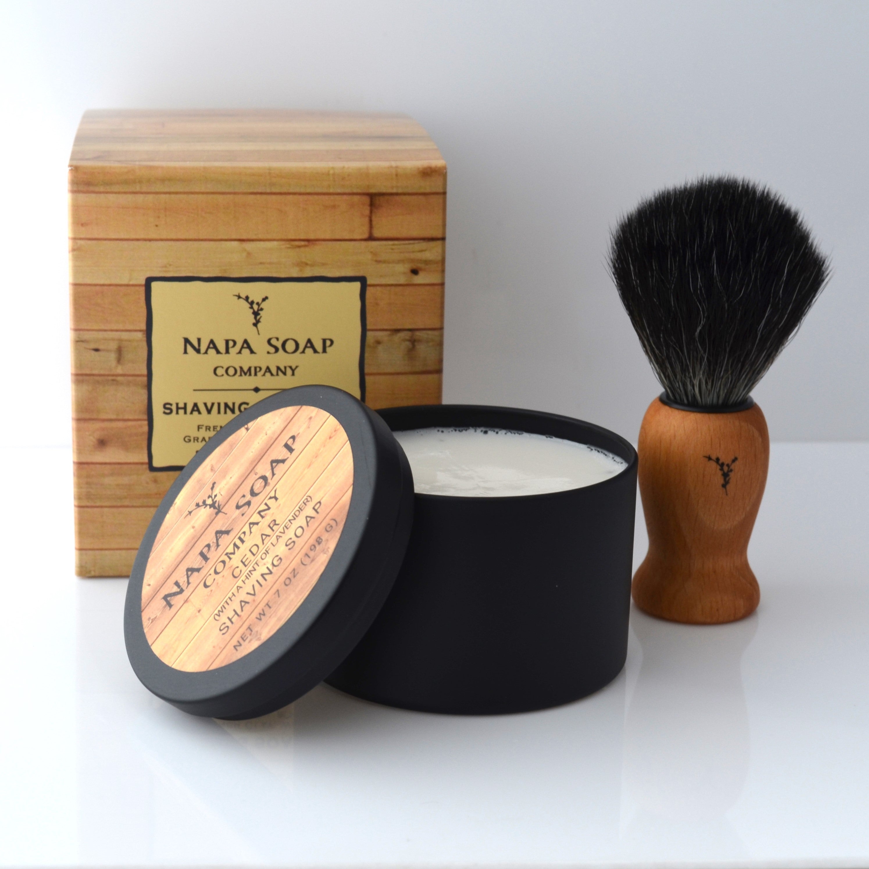 Napa Soap Co classic shaving set with soap and shaving brush 